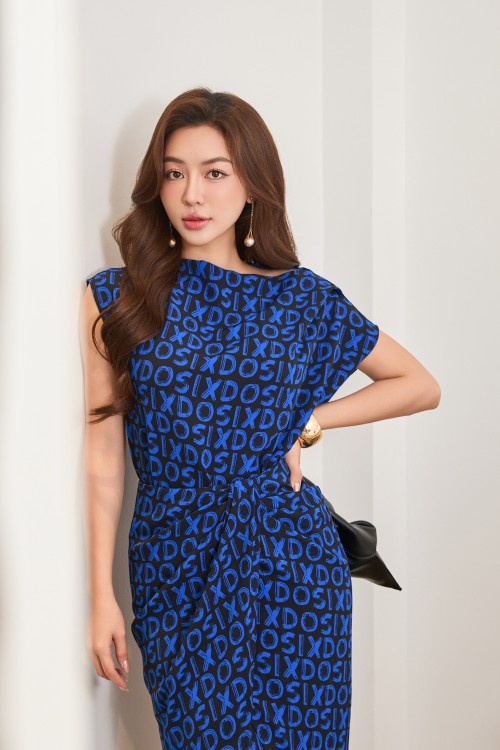 Sixdo Black Sixdo Print Silk Top